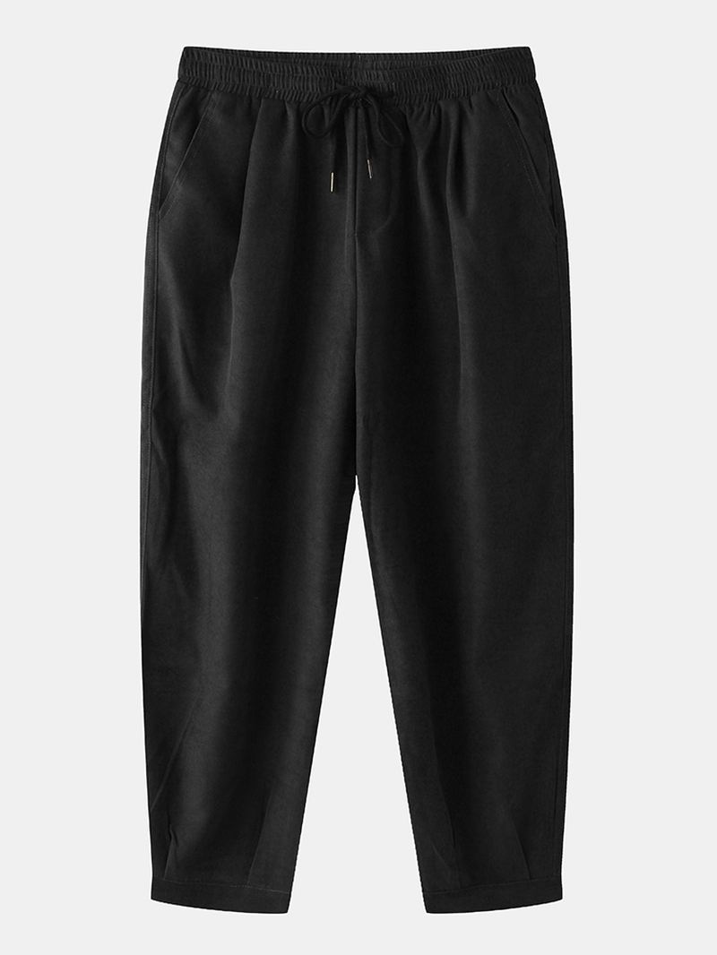 Herre Brief Style Ensfarvet Løs Snøre Mid Waist Casual Harem Pants