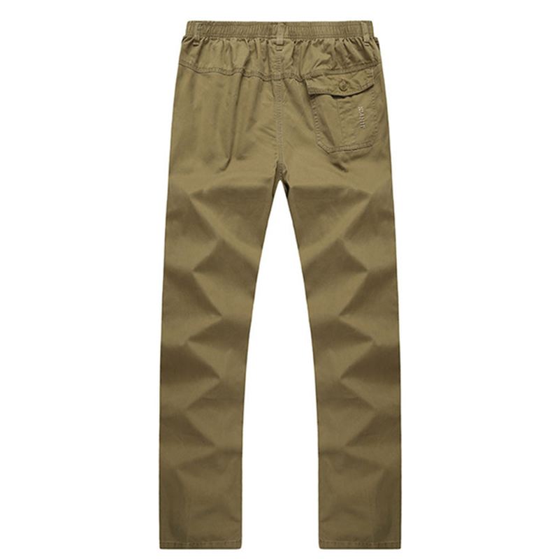 Herre Casual Lige Ben Løse Bukser Ensfarvet Elastisk Talje Multi Pocket-pants