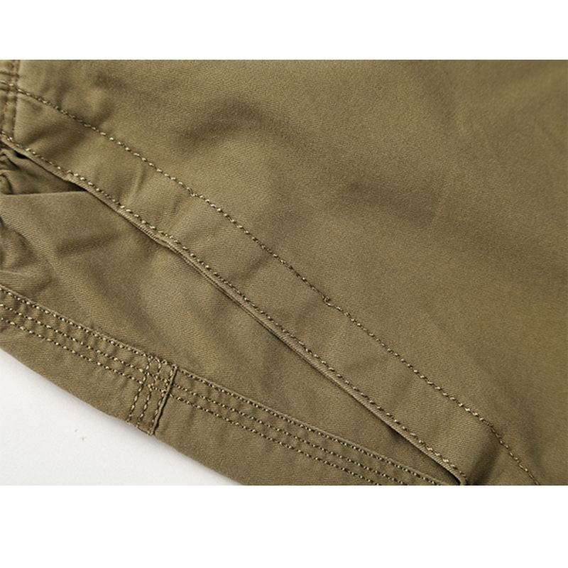 Herre Casual Lige Ben Løse Bukser Ensfarvet Elastisk Talje Multi Pocket-pants