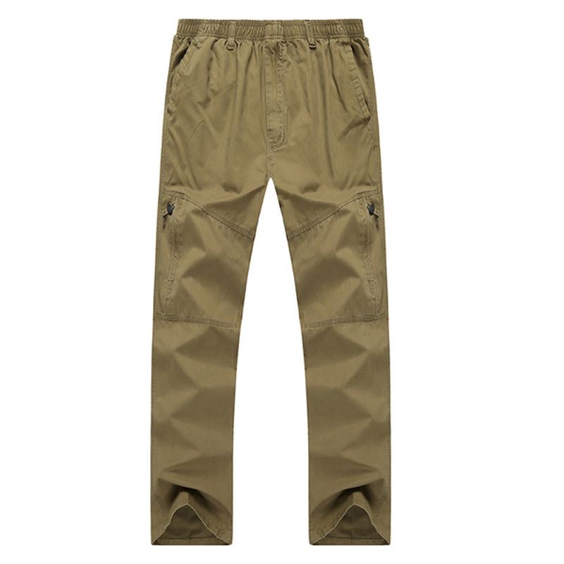 Herre Casual Lige Ben Løse Bukser Ensfarvet Elastisk Talje Multi Pocket-pants