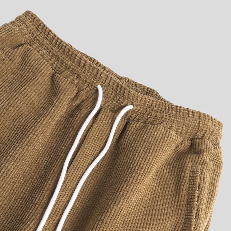 Herre Corduroy Elastiske Taljelommer Jogger Casual Bukser