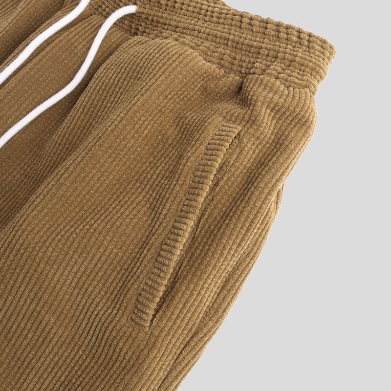 Herre Corduroy Elastiske Taljelommer Jogger Casual Bukser