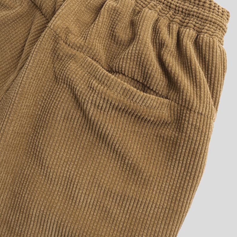 Herre Corduroy Elastiske Taljelommer Jogger Casual Bukser