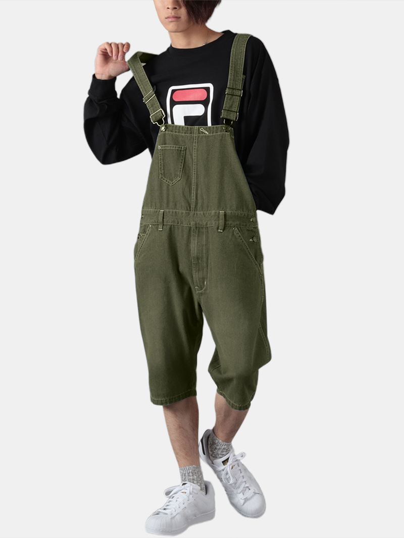 Herre Ensfarvet Løs Afslappet Jumpsuit Overalls One Pants