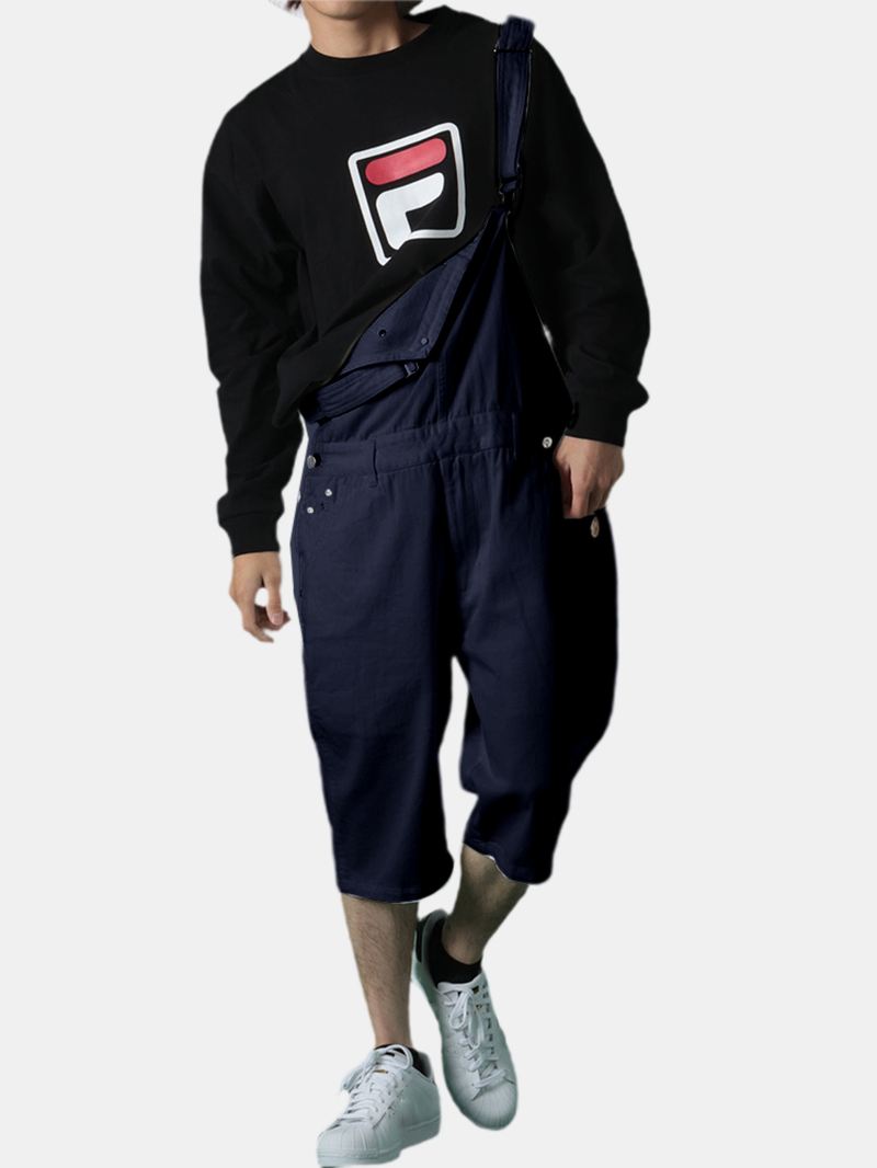 Herre Ensfarvet Løs Afslappet Jumpsuit Overalls One Pants