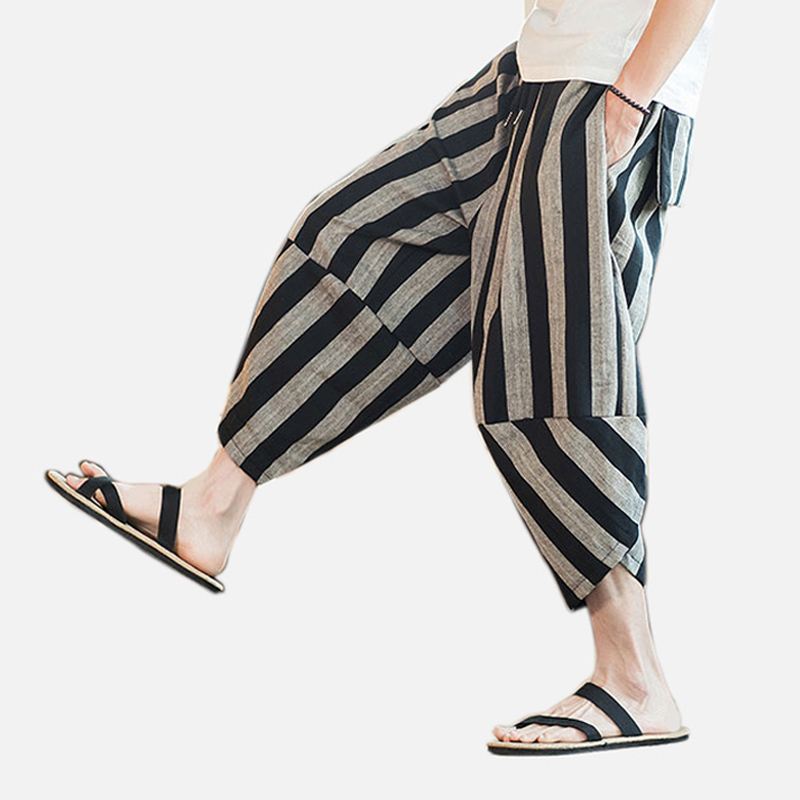 Herre Etnisk Stil Sommer Stripe Casual Bukser