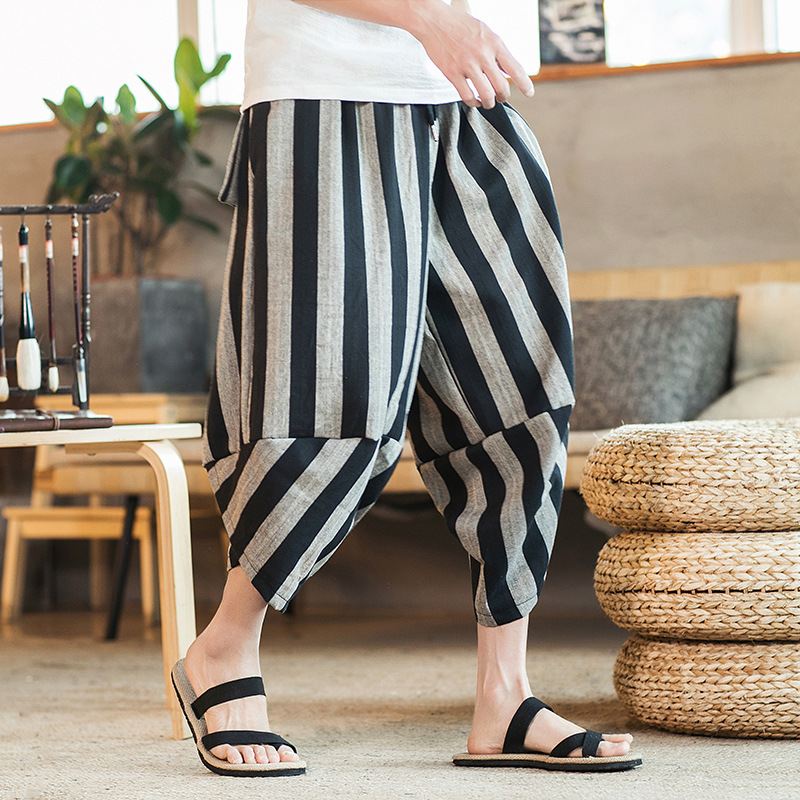 Herre Etnisk Stil Sommer Stripe Casual Bukser