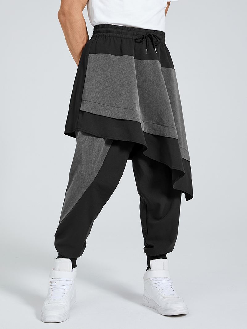 Herre Punk Snøre Patchwork Color Block Harem Pants