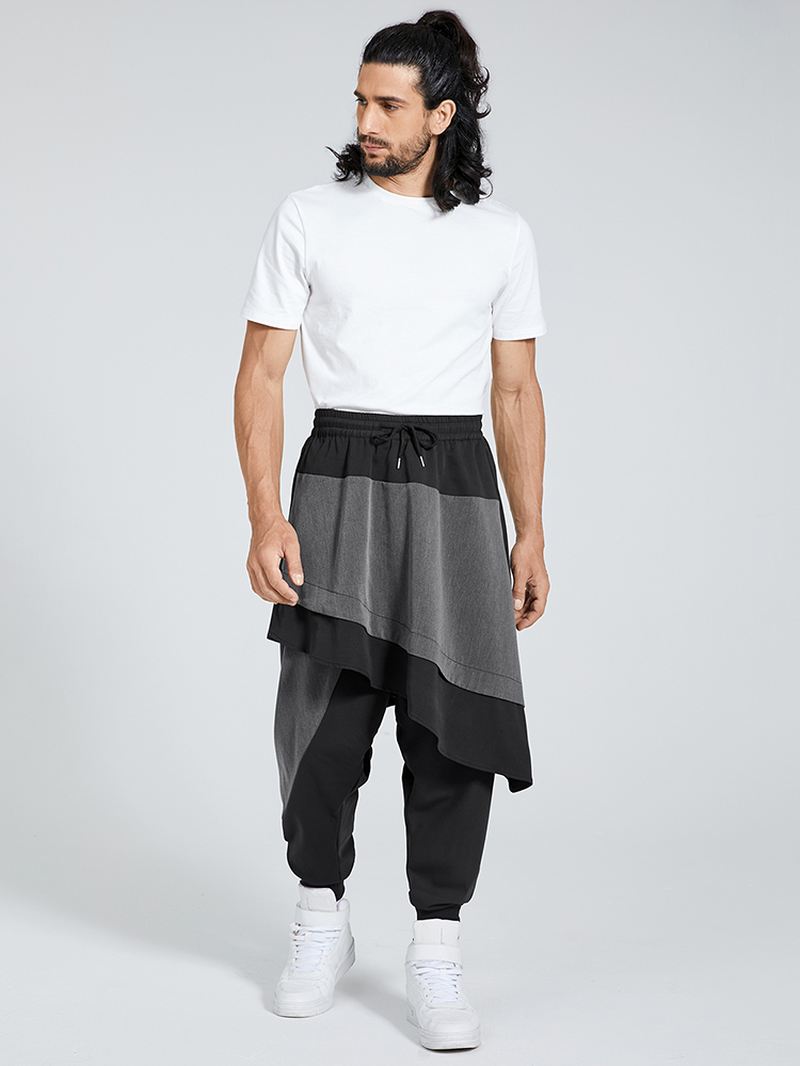 Herre Punk Snøre Patchwork Color Block Harem Pants