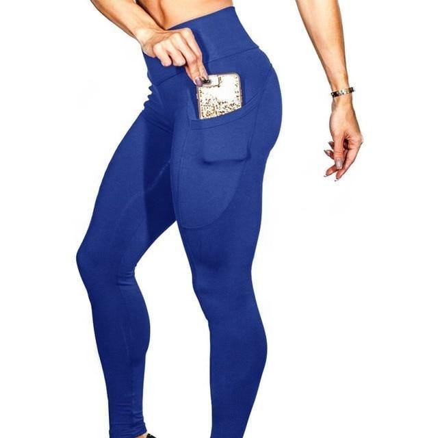 Højtaljede Leggings Push Up Fitness Legging Kvinde Elastisk Sexet Bodybuilding Bukser Træning Kvinder Leggings Med Telefonlomme