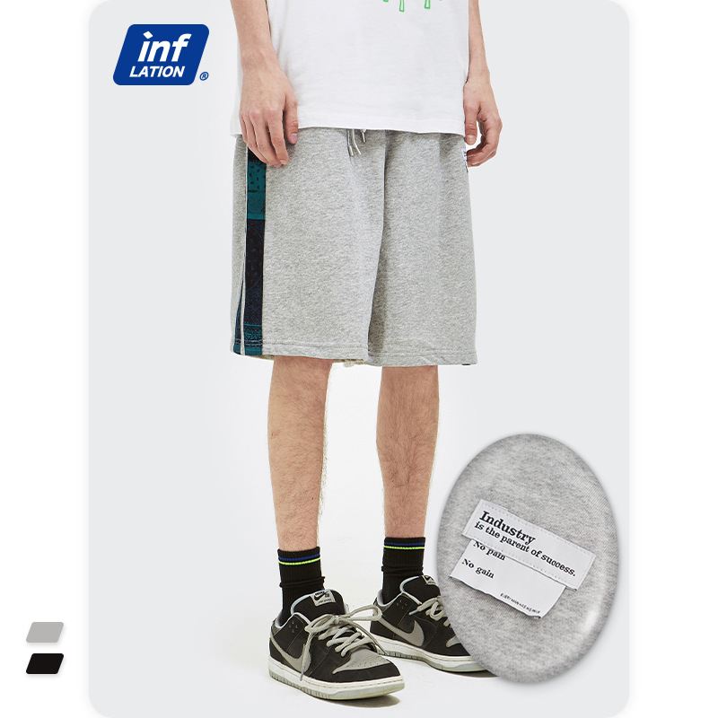 Inf Mænd Tøj Street Mode Brand Etnisk Stil Side Stribede Casual Bukser Løse Shorts Mænd