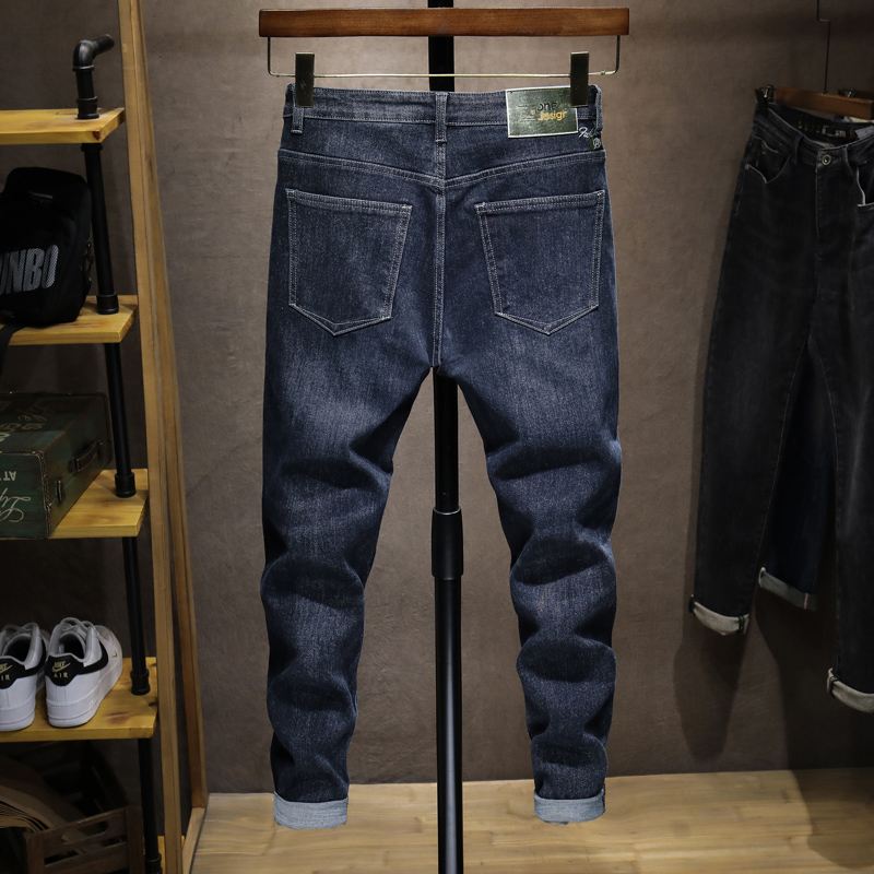 Jeans Til Mænd Slim Fit Youth Trend All-match Style