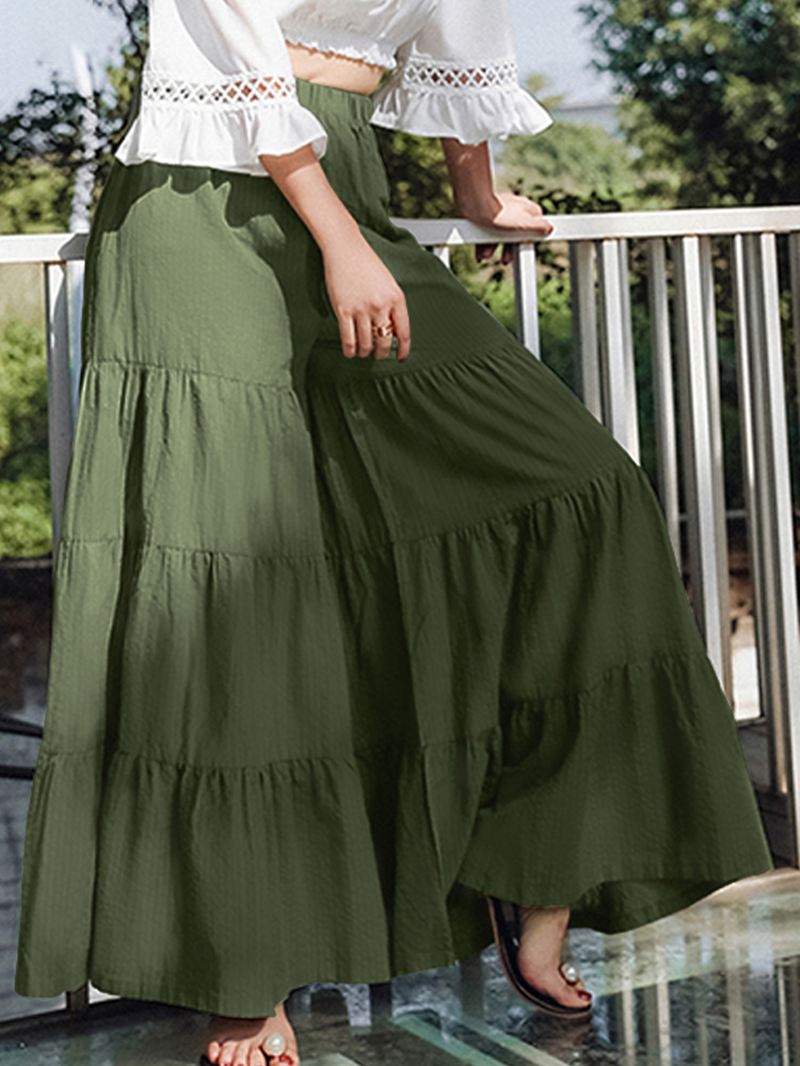 Kvinder Flare Swing Brede Ben Bukser Casual Høj Talje Culottes Nederdel