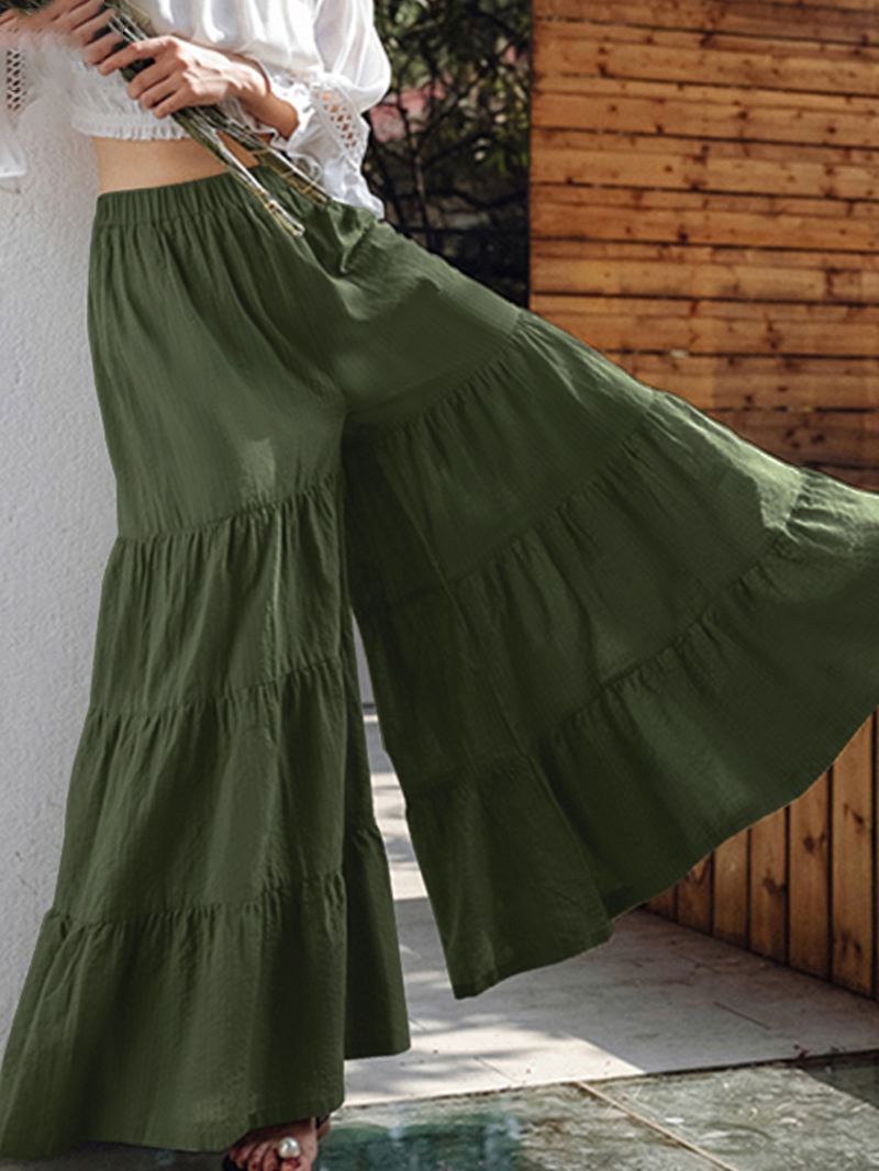 Kvinder Flare Swing Brede Ben Bukser Casual Høj Talje Culottes Nederdel