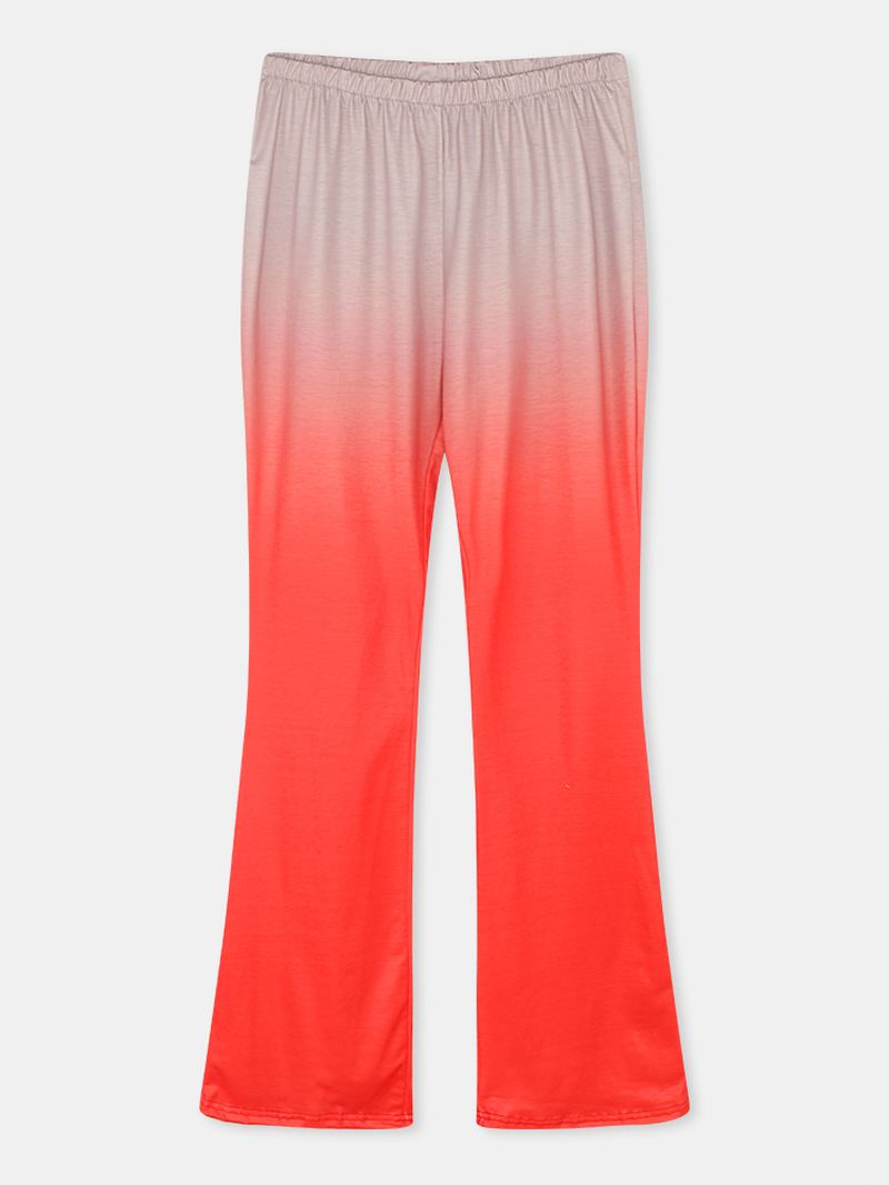 Kvinder Gradient Elastisk Talje Bell-bottoms Casual Bukser