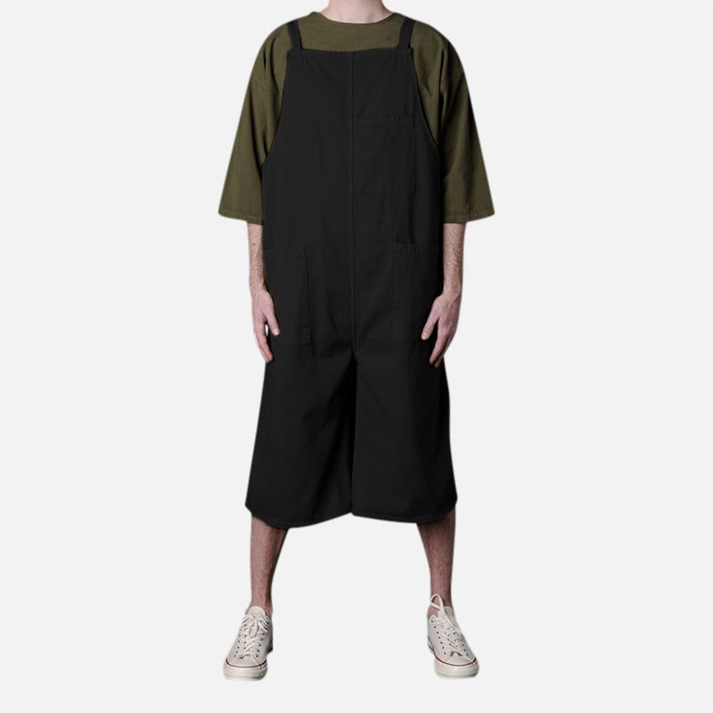 Mænd 100% Bomuld Multilommer Brede Straight Fit Bib Pants