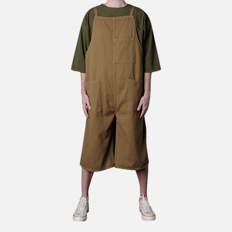 Mænd 100% Bomuld Multilommer Brede Straight Fit Bib Pants