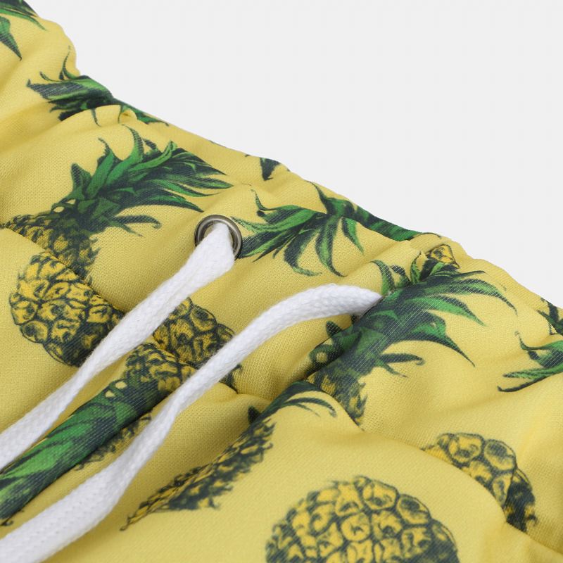 Mænd Ananas Printet Hawaiian Style Bomuld Casual Bukser