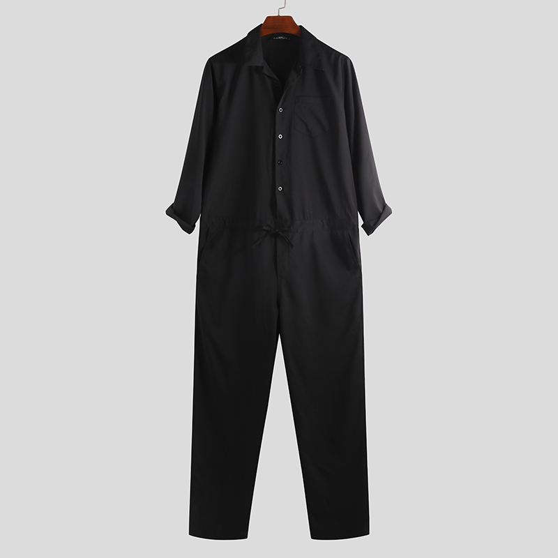 Mænd Casual Romper Langærmet Jumpsuit Stand Krave Militære Overalls Cargo Bukser