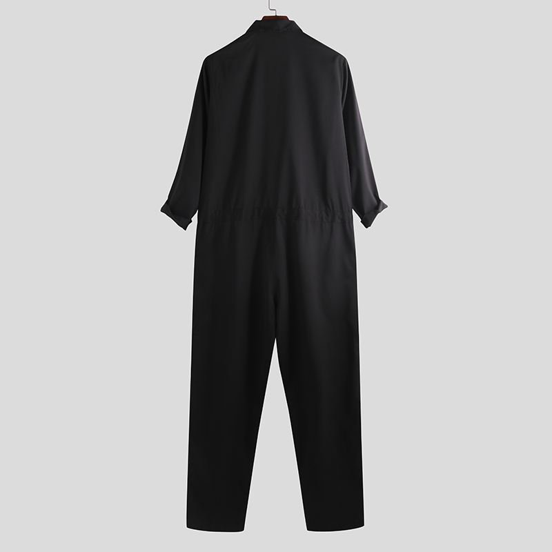 Mænd Casual Romper Langærmet Jumpsuit Stand Krave Militære Overalls Cargo Bukser