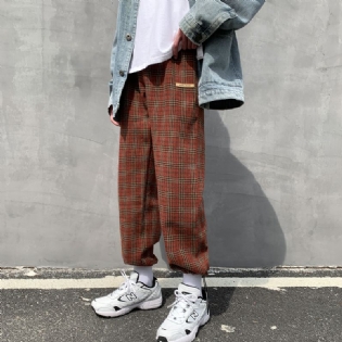 Mænds Hong Kong Modemærke Houndstooth Casual Pants