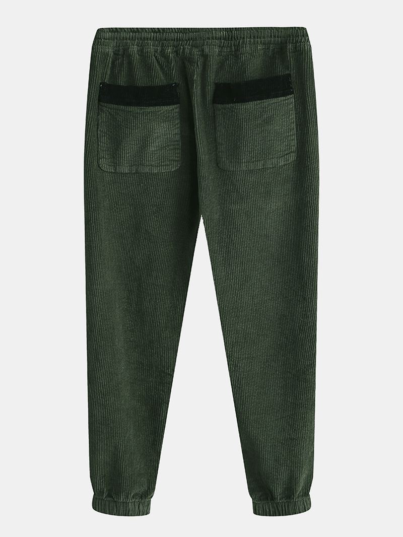 Mænds Nye Fløjlsbukser Trend Side Stitching Kontrastfarve Thickening Pants