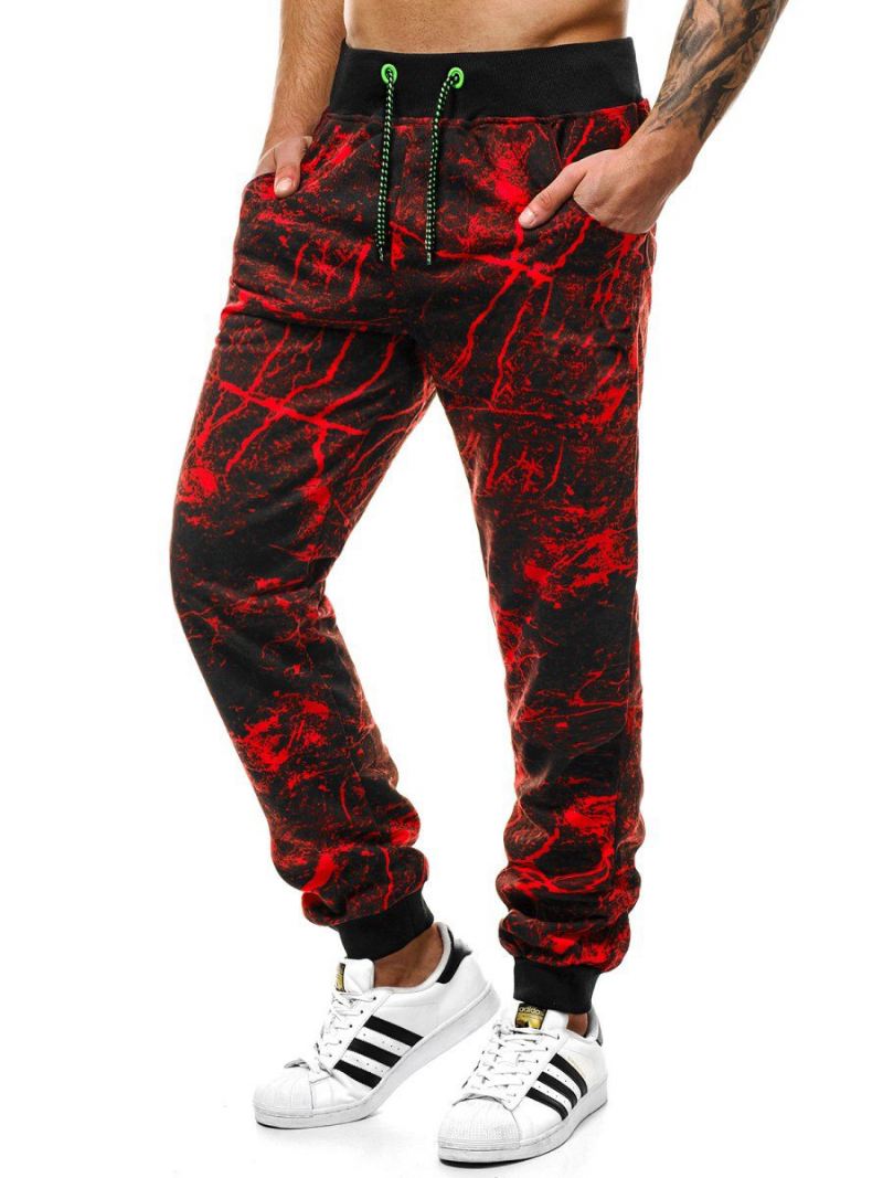 Mænds Slim Ladder Cloudprintede Mode Street Pants