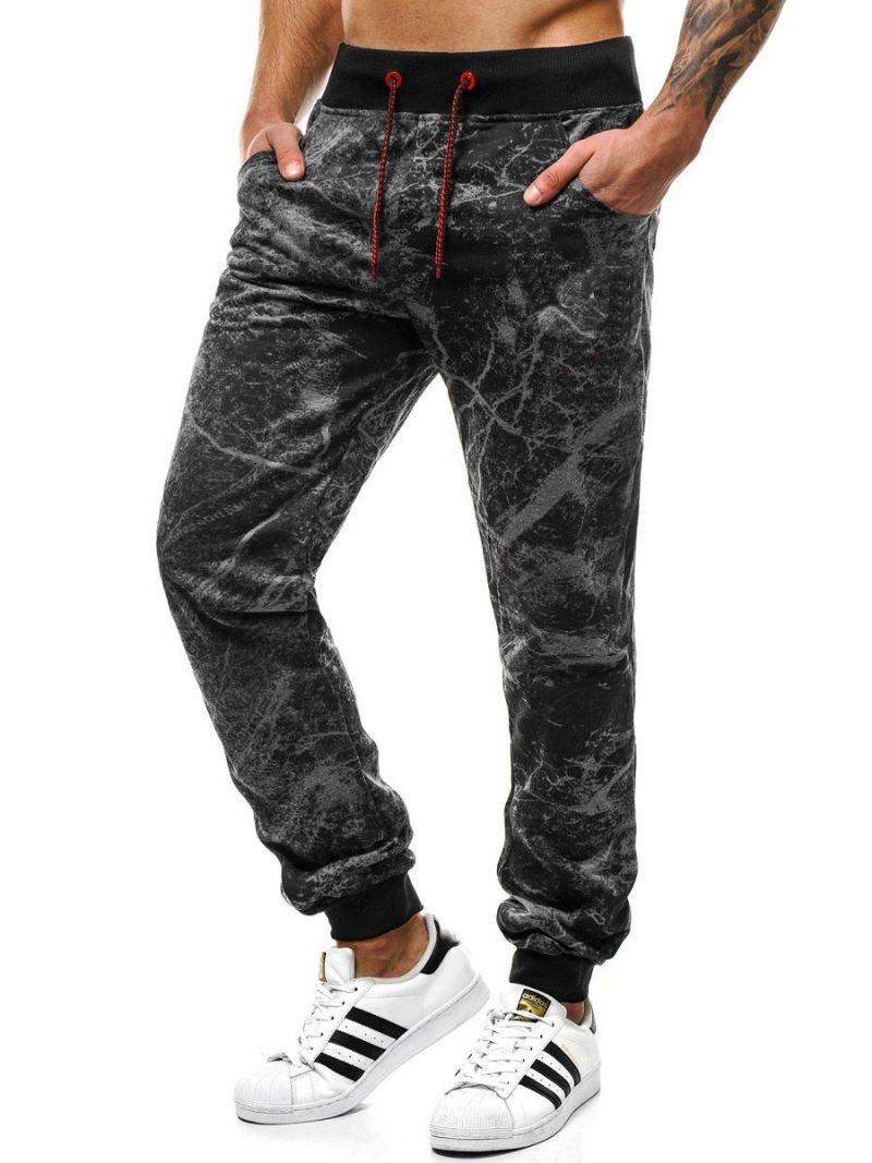 Mænds Slim Ladder Cloudprintede Mode Street Pants