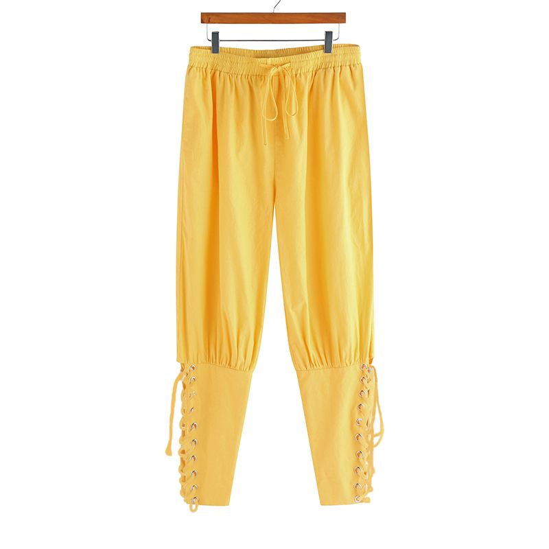 Middelalderlige Renæssance Herre Pirate Knight Bukser Blonde Lange Bukser Shorts