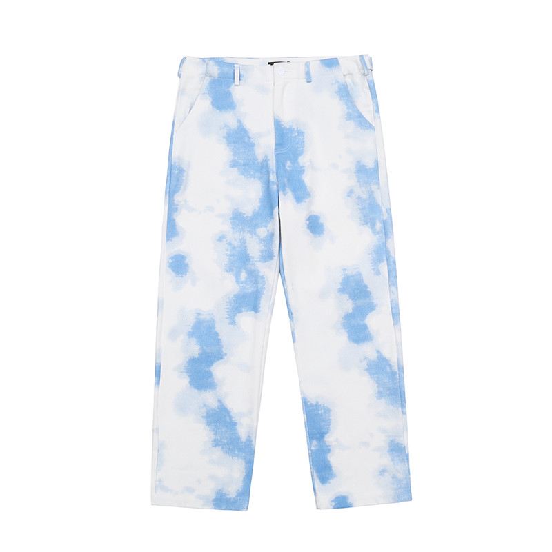 National Tide Gradient Tie-dye Overalls European A Nd American Retro Casual Bukser Løs High Street