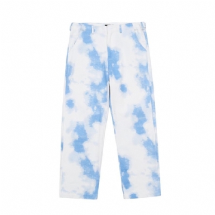 National Tide Gradient Tie-dye Overalls European A Nd American Retro Casual Bukser Løs High Street