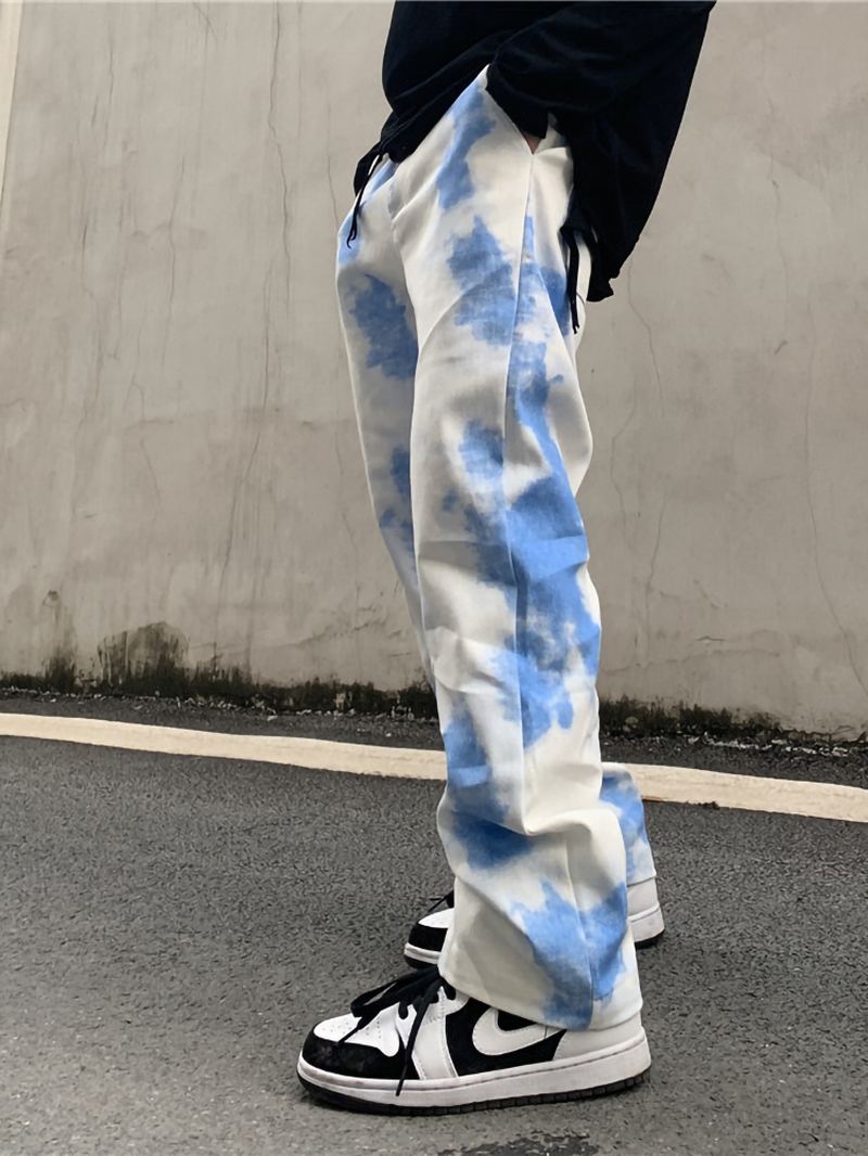 National Tide Gradient Tie-dye Overalls European A Nd American Retro Casual Bukser Løs High Street