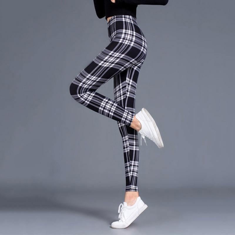 Plaid Leggings Kvinder Sexede Bukser Push Up Leggings Mode Fitness Legg Gym Sporting Bukser Med Høj Talje I Plus Størrelse