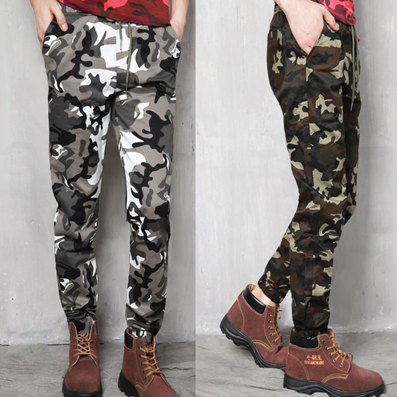 Plus Size Camouflage Udendørs Casual Bukser Mode Haren Beam Feet Bukser