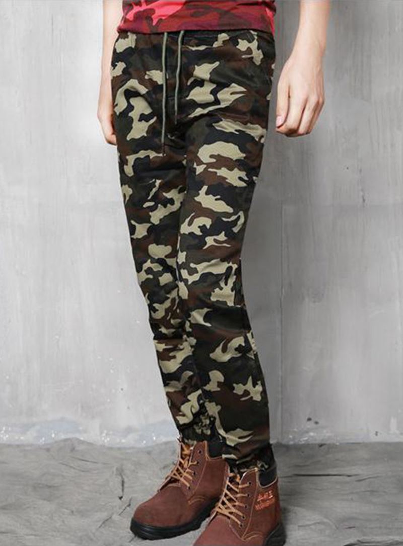 Plus Size Camouflage Udendørs Casual Bukser Mode Haren Beam Feet Bukser