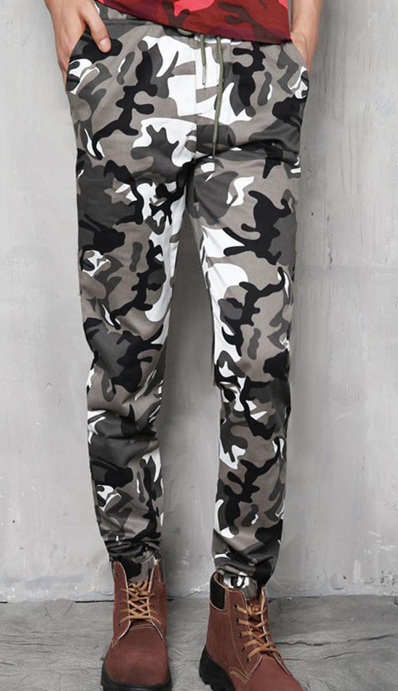 Plus Size Camouflage Udendørs Casual Bukser Mode Haren Beam Feet Bukser