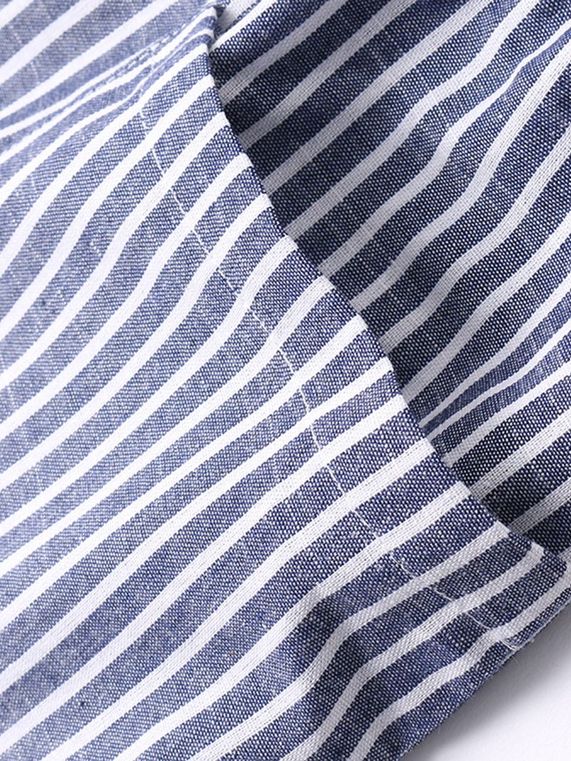 S-5xl Casual Stripe Pocket Elastisk Talje Kvinder Harem Bukser