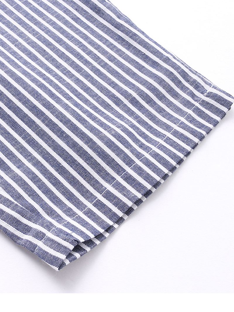 S-5xl Casual Stripe Pocket Elastisk Talje Kvinder Harem Bukser