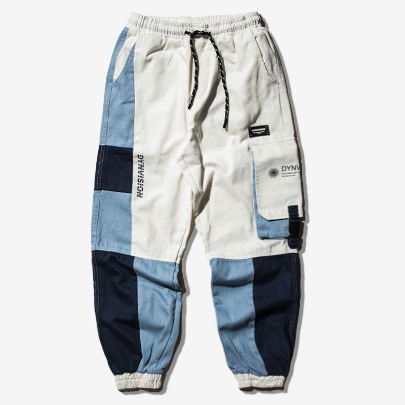 Vindfarve Matchende Multi-pocket Overalls Til Mænd Trendy