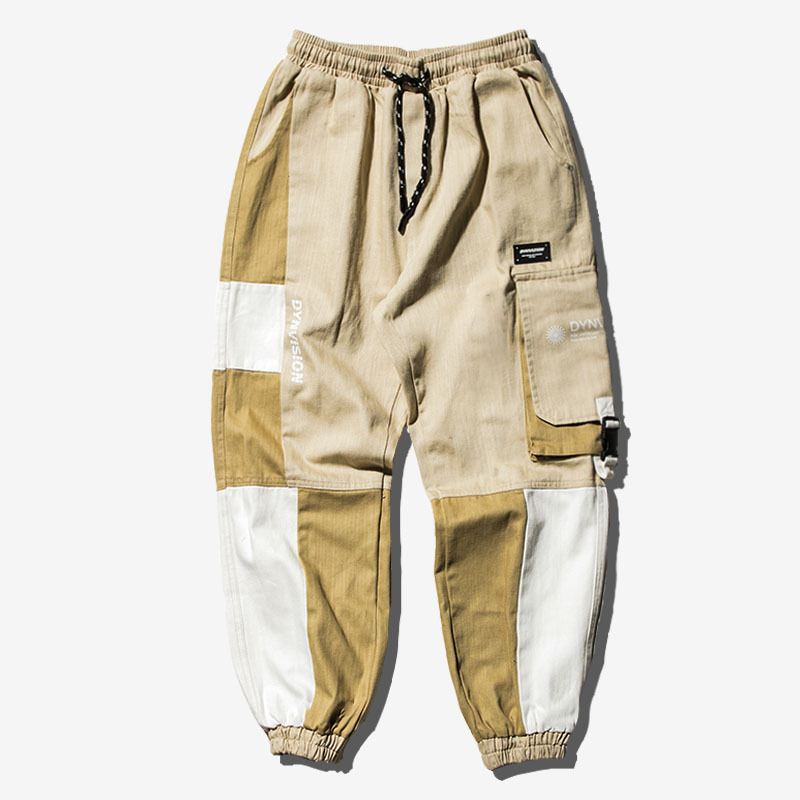 Vindfarve Matchende Multi-pocket Overalls Til Mænd Trendy