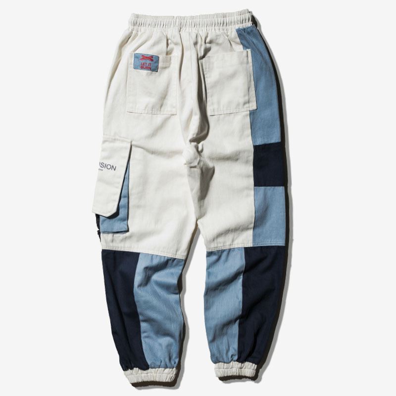 Vindfarve Matchende Multi-pocket Overalls Til Mænd Trendy