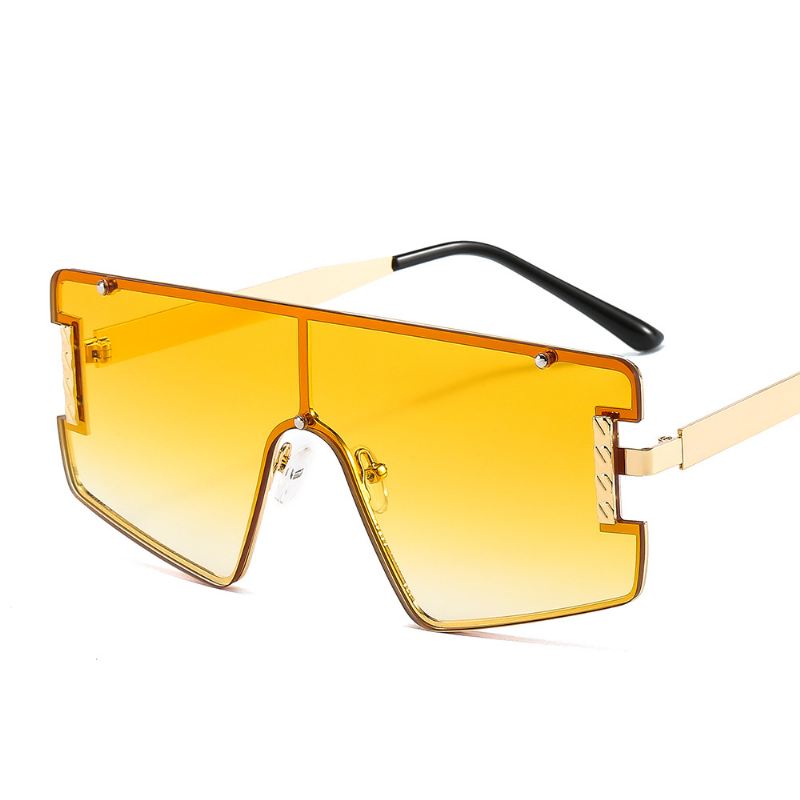 Goggle Pc Gradients Lens Golden Frame Brand Designer High-end Solbriller