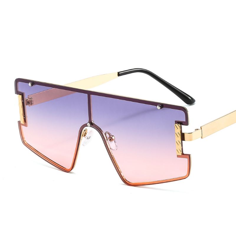 Goggle Pc Gradients Lens Golden Frame Brand Designer High-end Solbriller