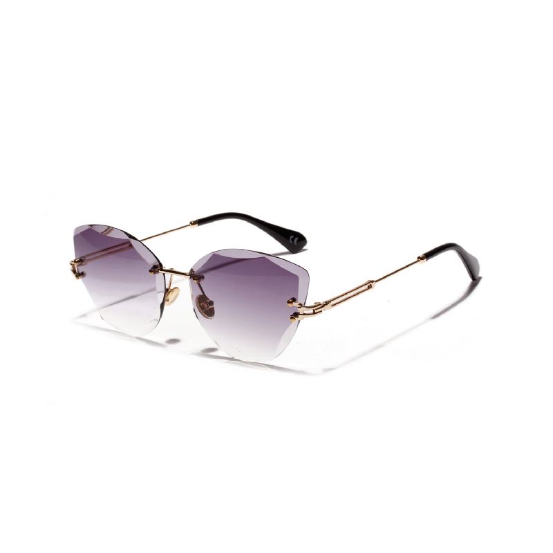 Kat Eye Retro Solbriller Dame Diamond Cut Briller