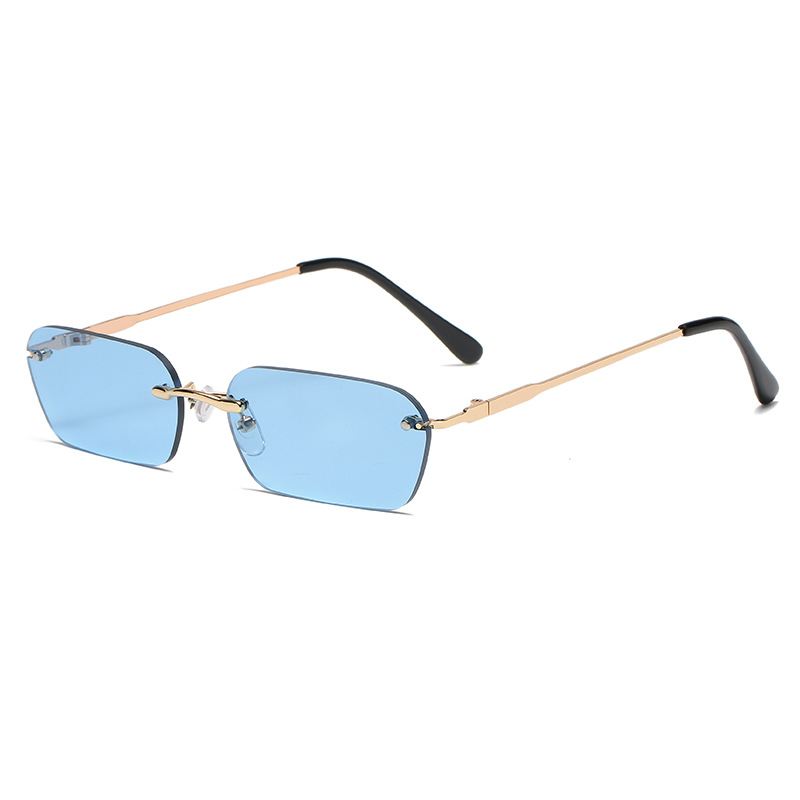 Personality Square Rimless Solbriller Herre Og Damer Tide Ocean Lens Briller