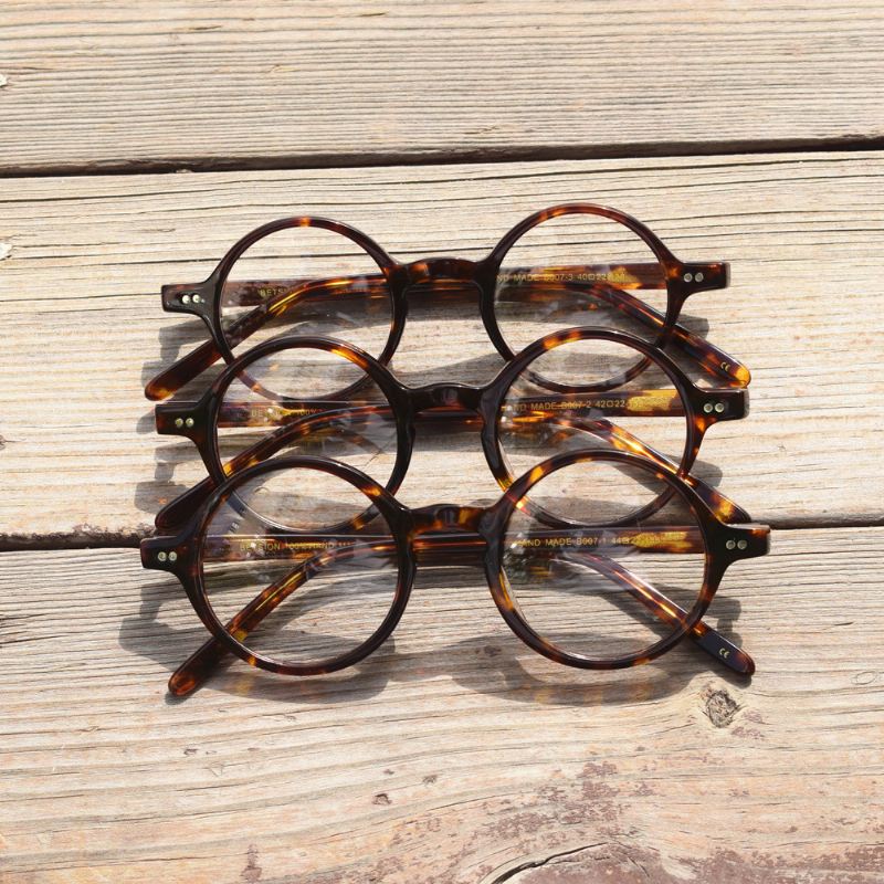 Plade Tortoiseshell Myopia Frame Retro Lille Rund Stel