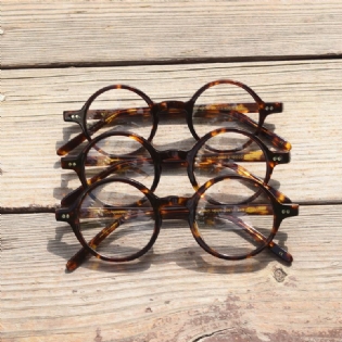 Plade Tortoiseshell Myopia Frame Retro Lille Rund Stel