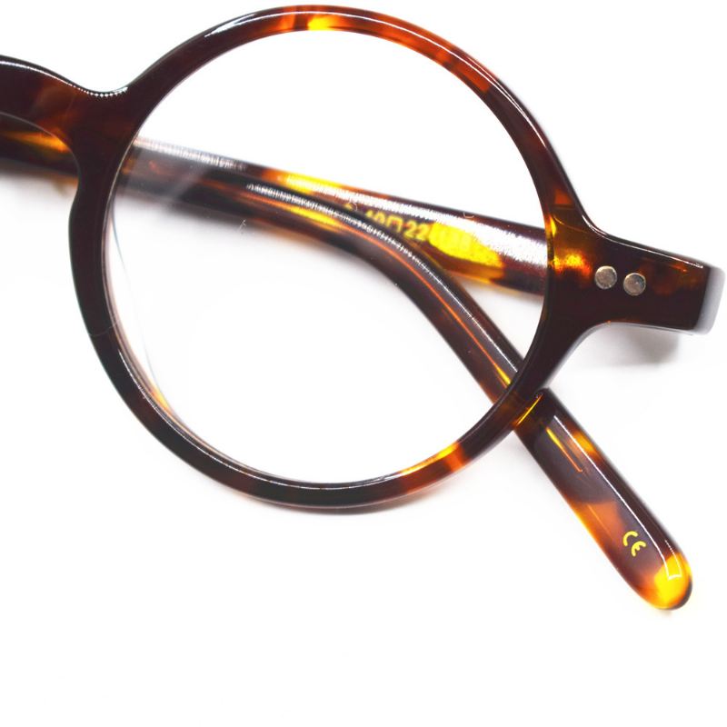 Plade Tortoiseshell Myopia Frame Retro Lille Rund Stel