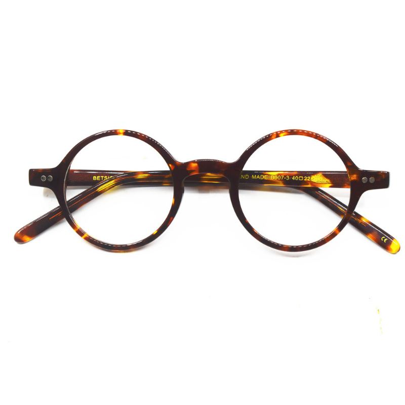 Plade Tortoiseshell Myopia Frame Retro Lille Rund Stel