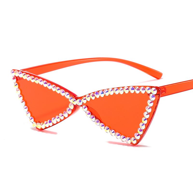 Retro Triangle Brille Rhinestone Solbriller Dame Kat Eye Solbriller